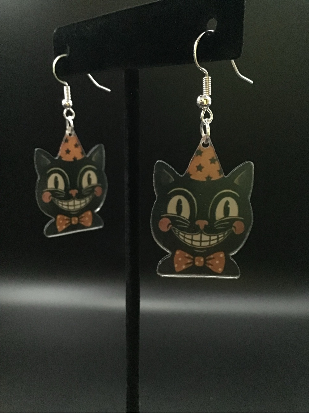 Retro Black Cat Earrings